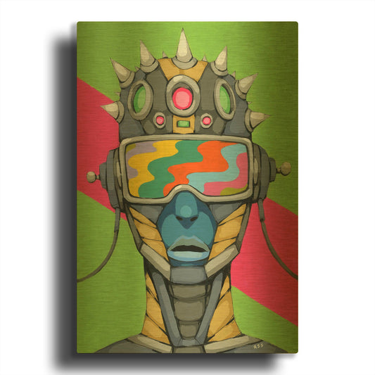 'Androgynous Android' By Ric Stultz Gold Metal Wall Art