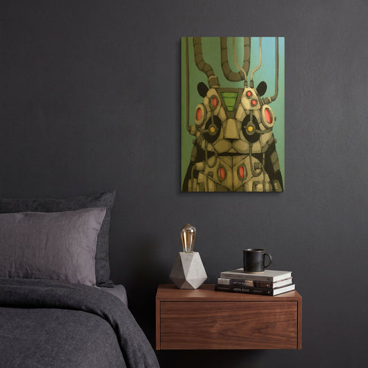 'Pandabot' By Ric Stultz Gold Metal Wall Art