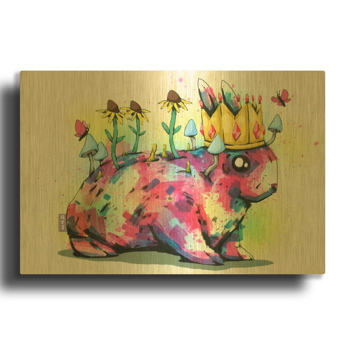 'Bunny Royalty' By Ric Stultz Gold Metal Wall Art