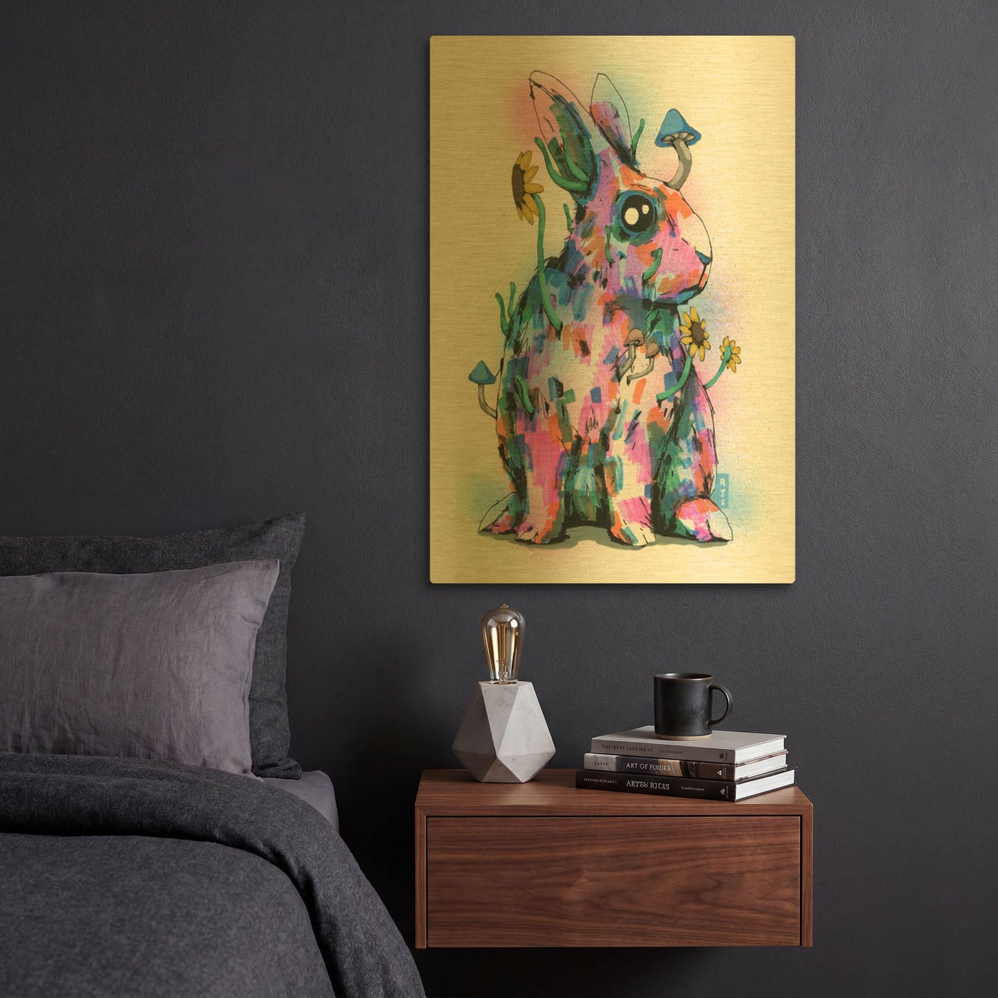 'Bunny' By Ric Stultz Gold Metal Wall Art