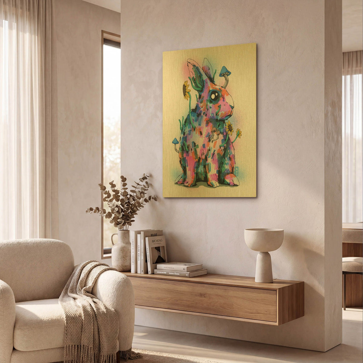 'Bunny' By Ric Stultz Gold Metal Wall Art