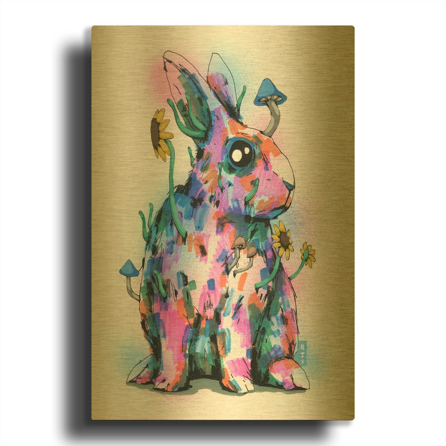 'Bunny' By Ric Stultz Gold Metal Wall Art