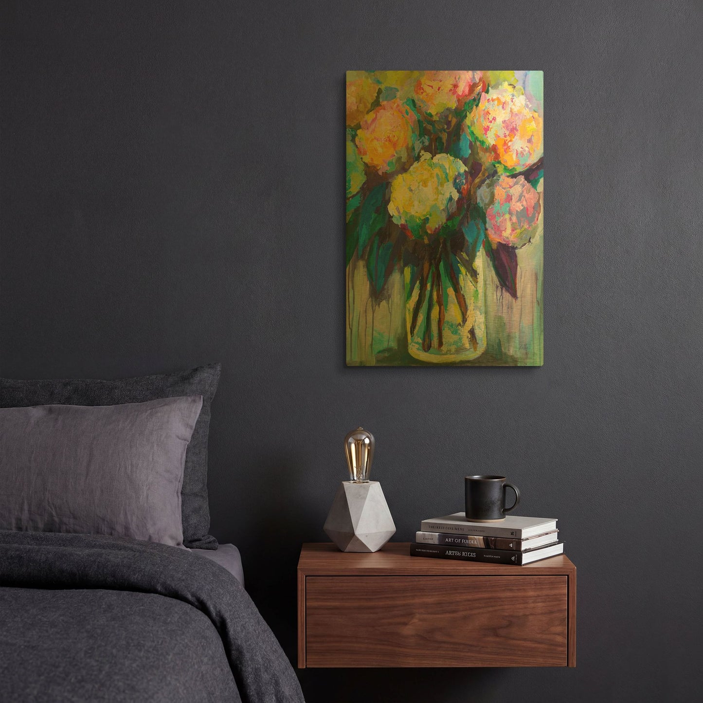 'Full of Hydrangeas' By Jeanette Vertentes Gold Metal Wall Art