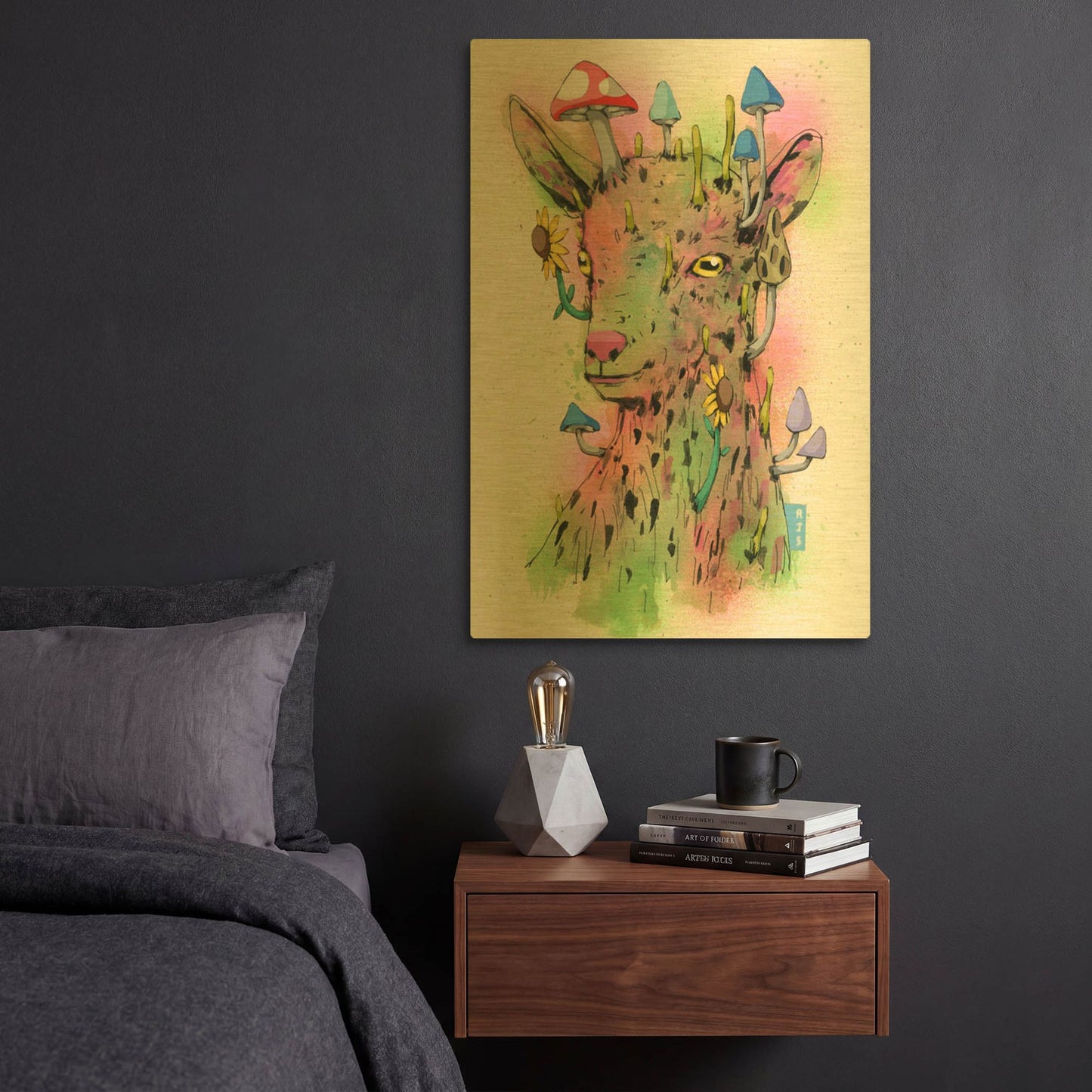 'Green Kid' By Ric Stultz Gold Metal Wall Art