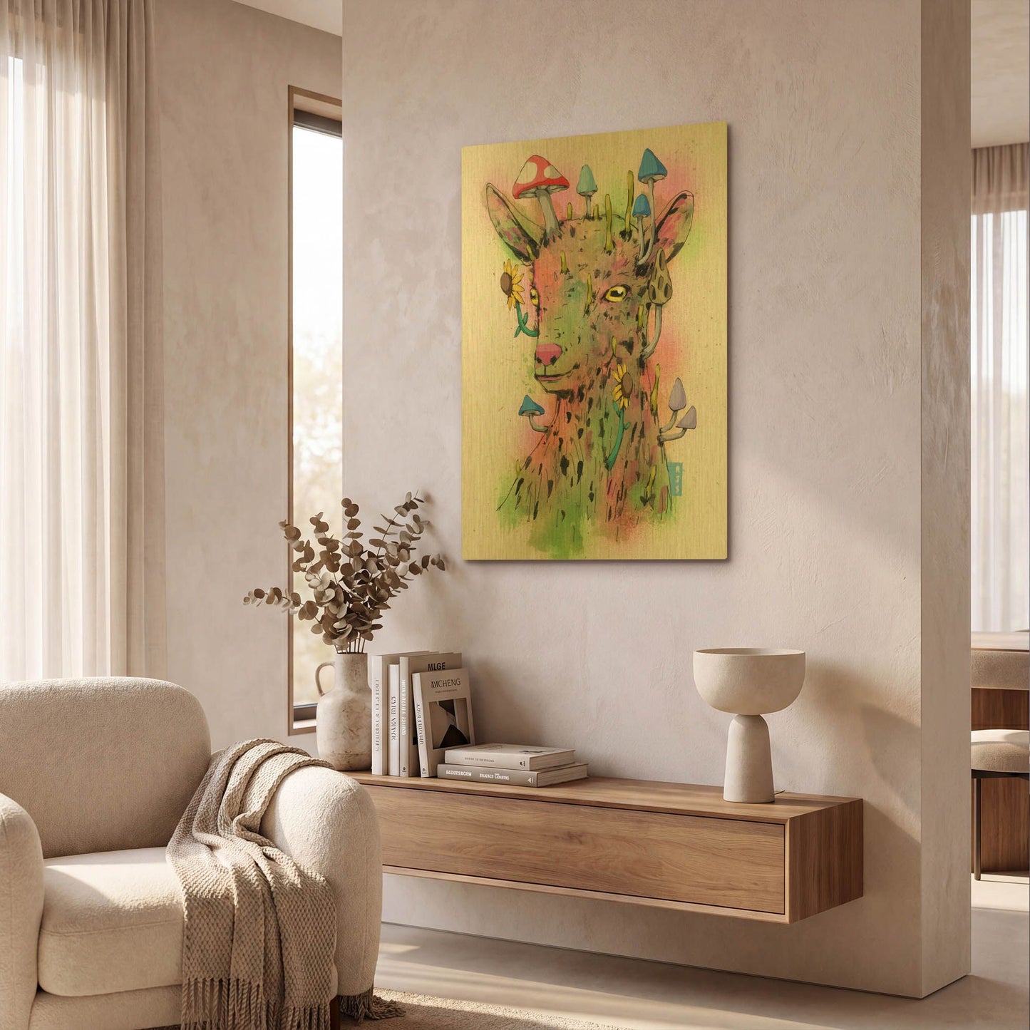 'Green Kid' By Ric Stultz Gold Metal Wall Art
