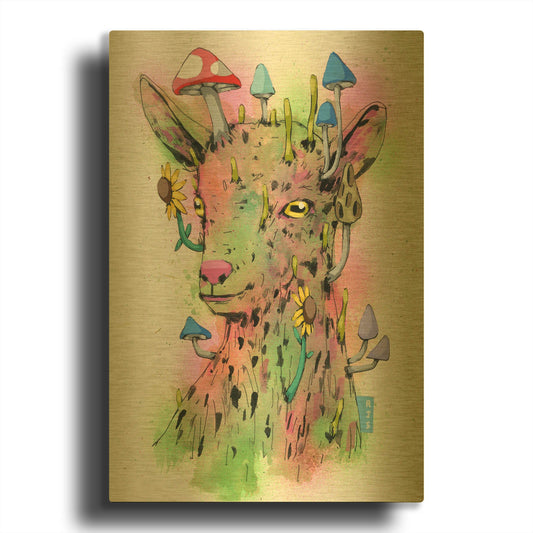 'Green Kid' By Ric Stultz Gold Metal Wall Art