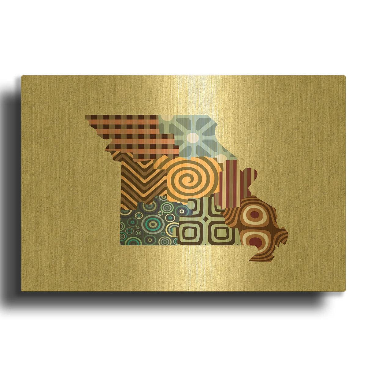 'Missouri State Map' By Lanre Adefioyue Gold Metal Wall Art