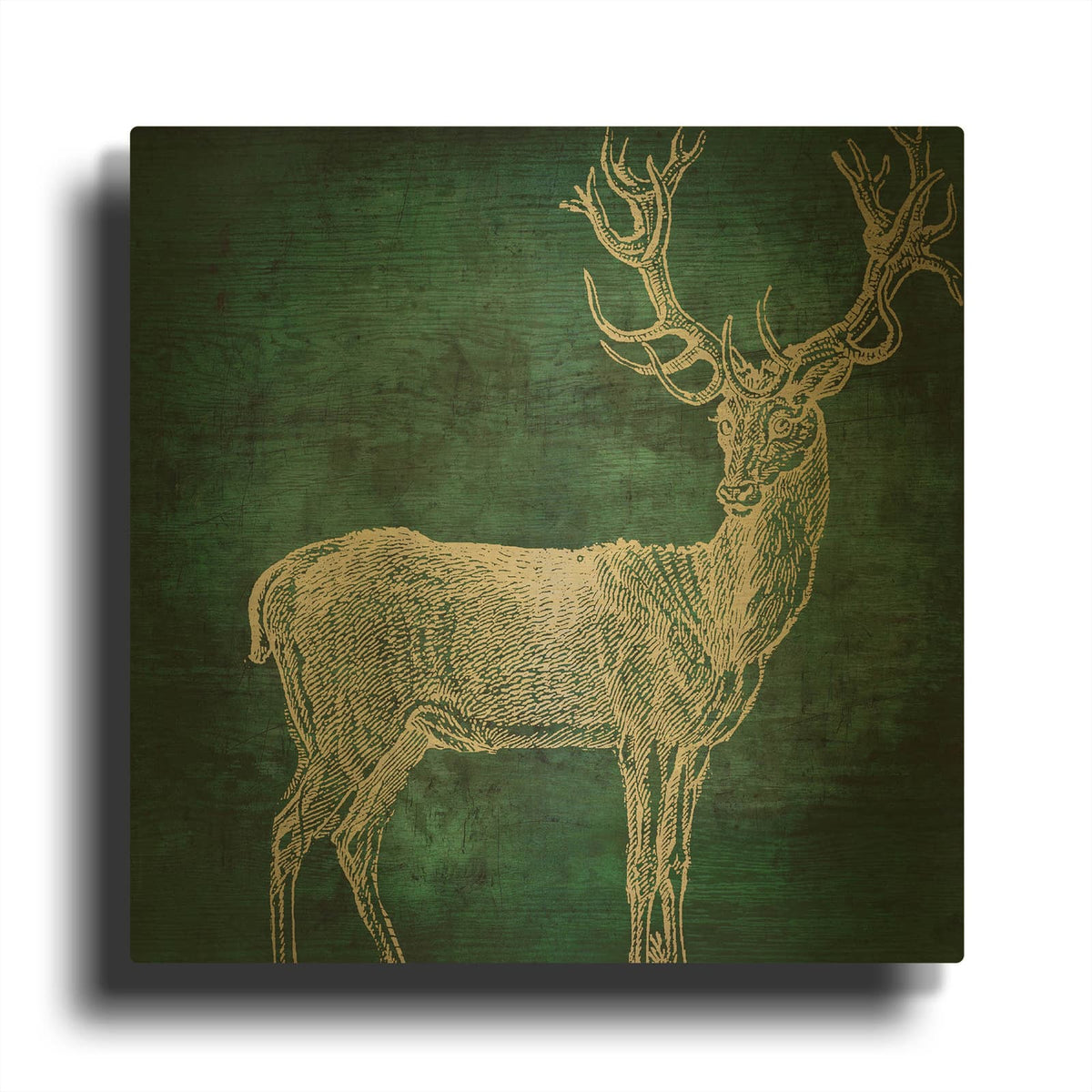'Emerald Deer' By Sasha Gold Metal Wall Art