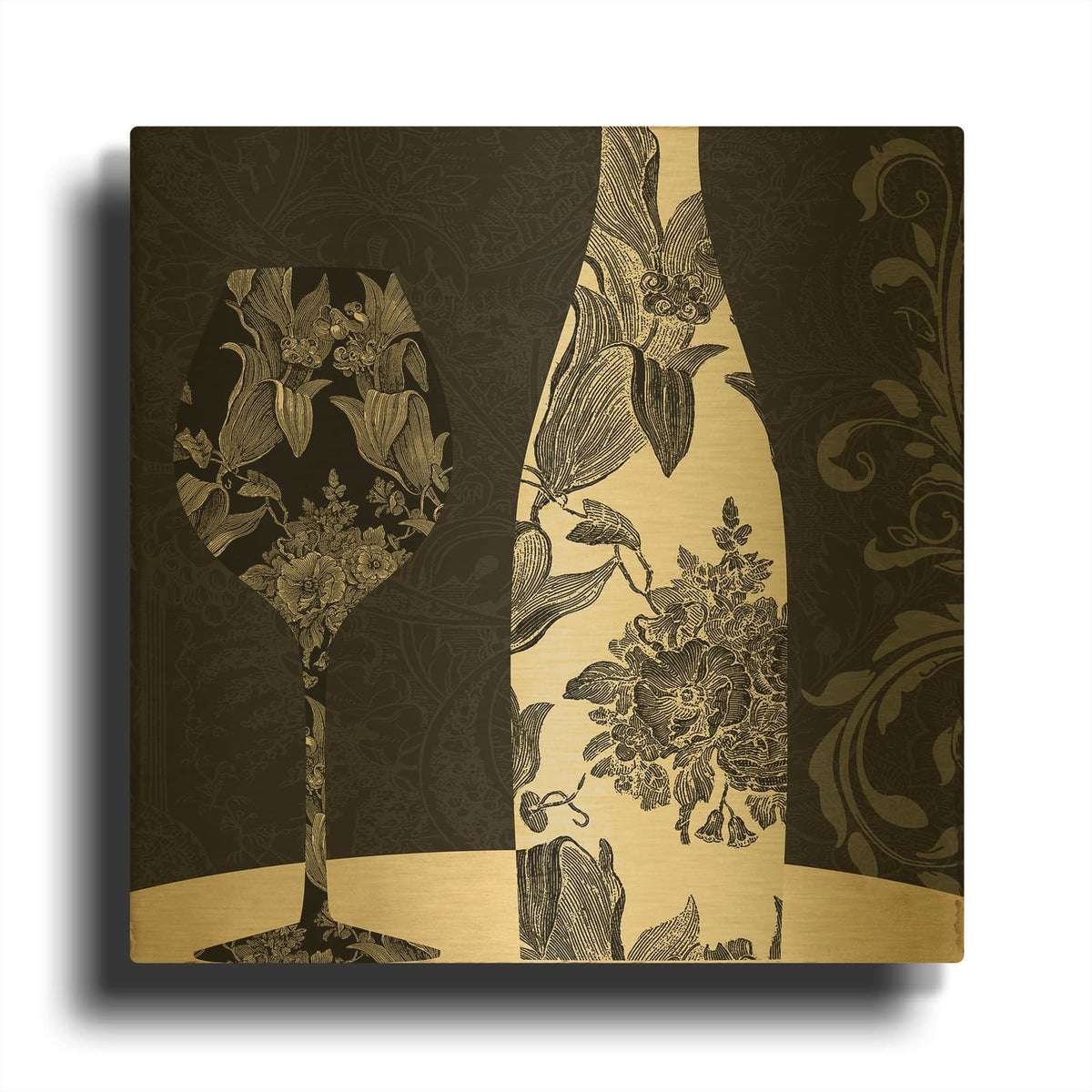 'Vin Elegant I' By Sasha Gold Metal Wall Art