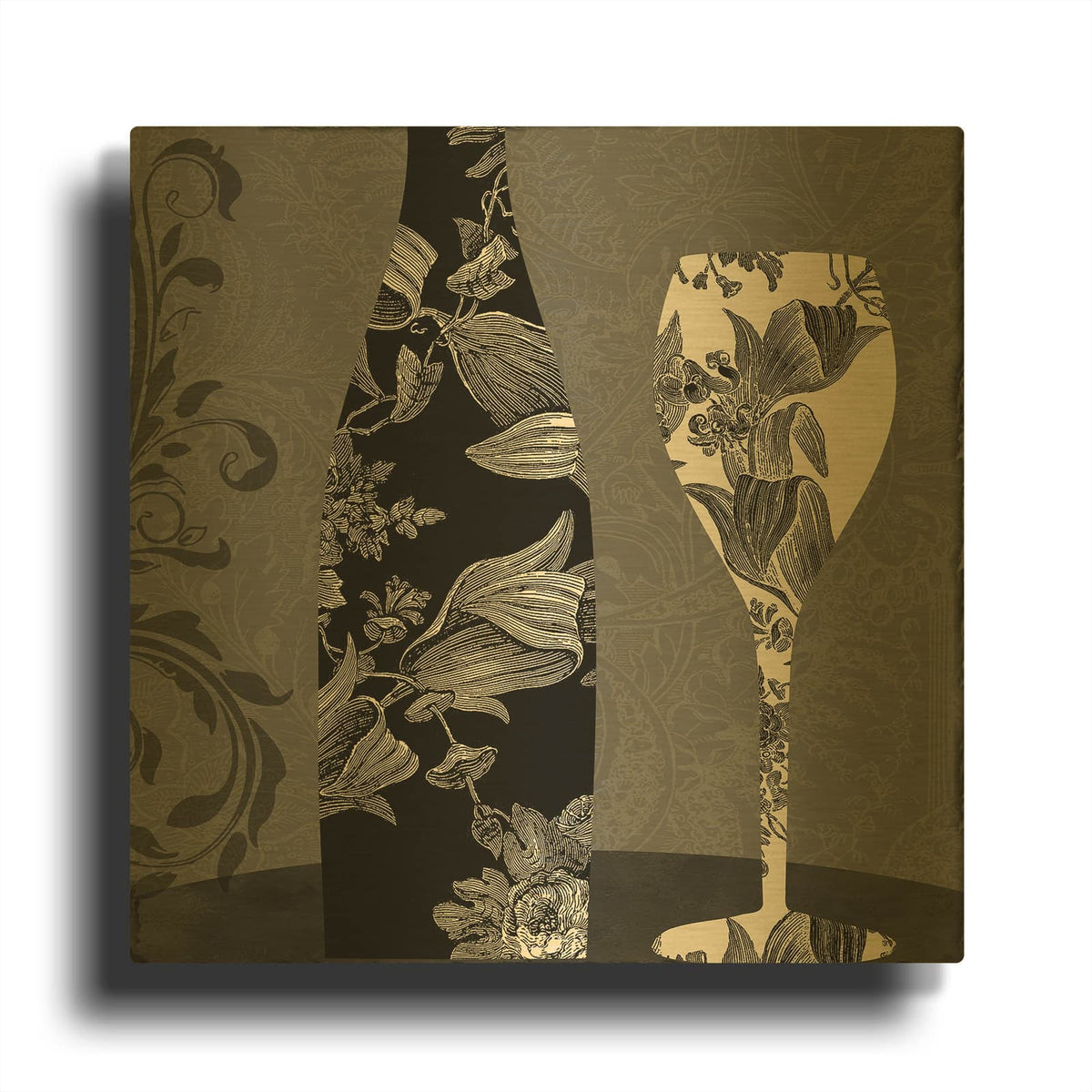 'Vin Elegant II' By Sasha Gold Metal Wall Art