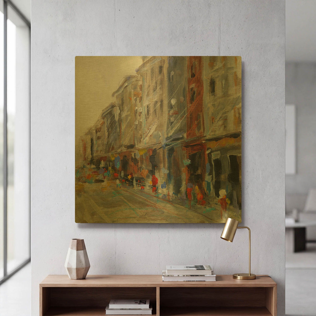 'Soho View' By Solveiga Gold Metal Wall Art
