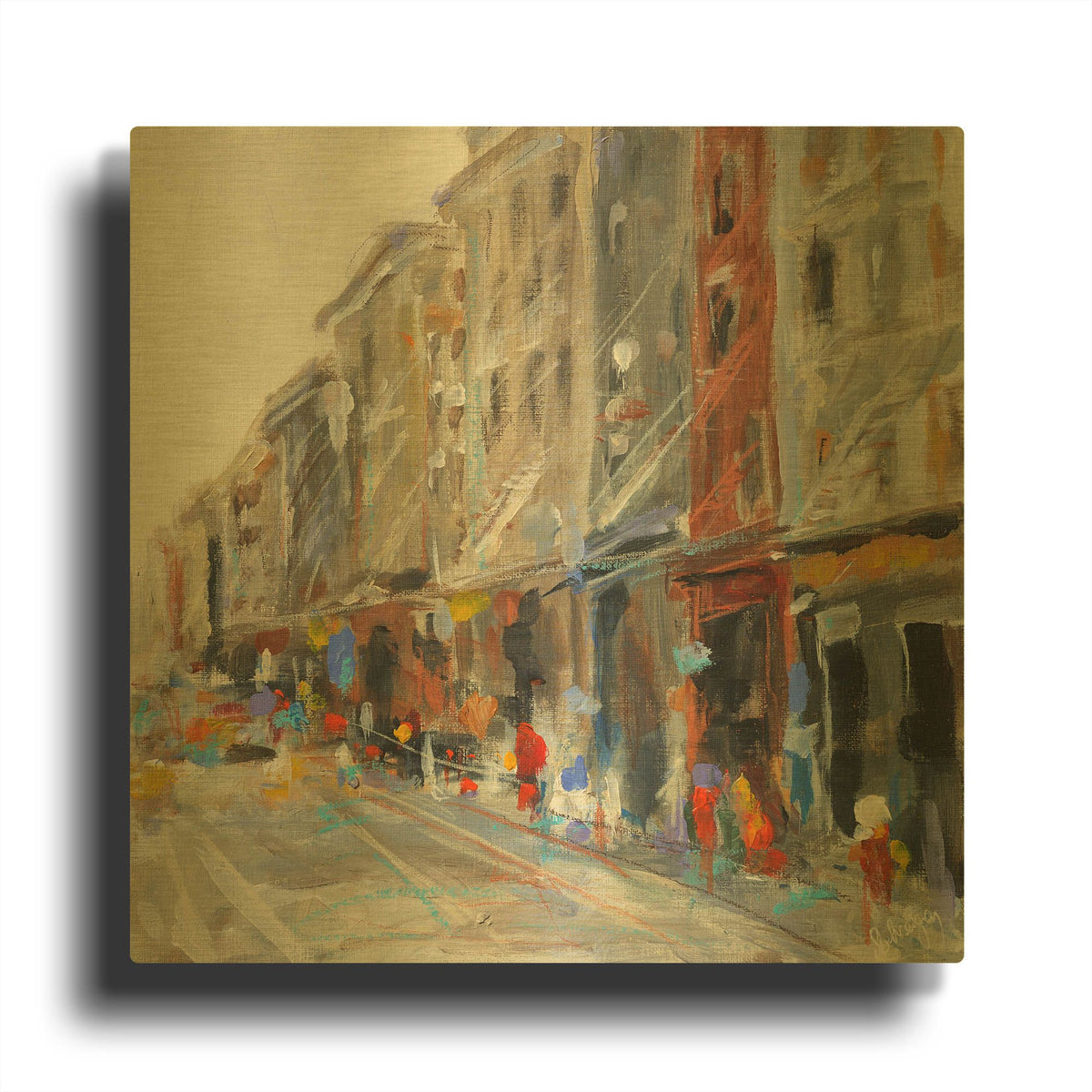 'Soho View' By Solveiga Gold Metal Wall Art