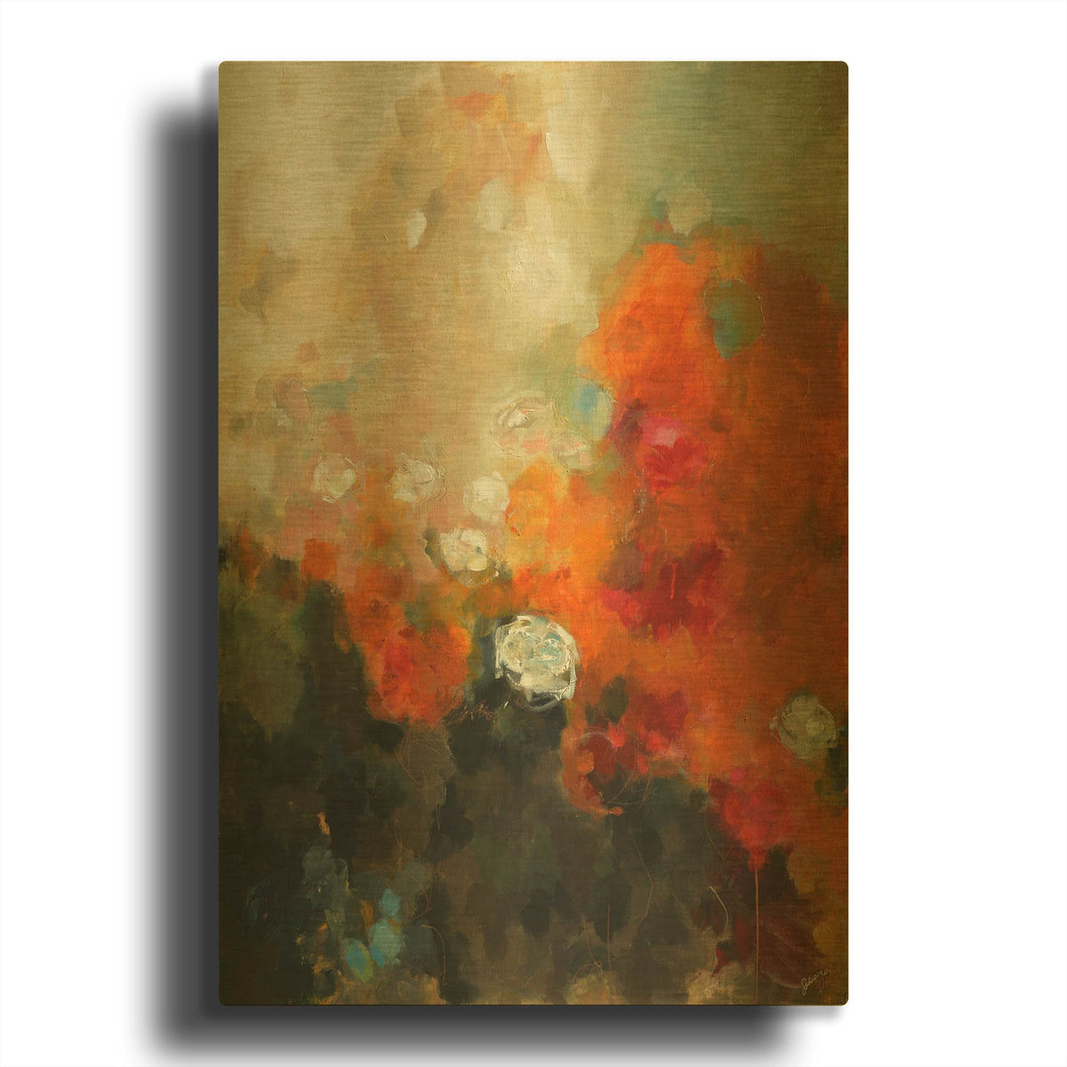 'Garden Rose' By Solveiga Gold Metal Wall Art