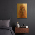 'Apricot Poodle' By Solveiga Gold Metal Wall Art