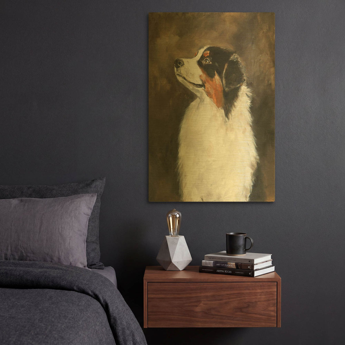 'Australian Shepherd' By Solveiga Gold Metal Wall Art