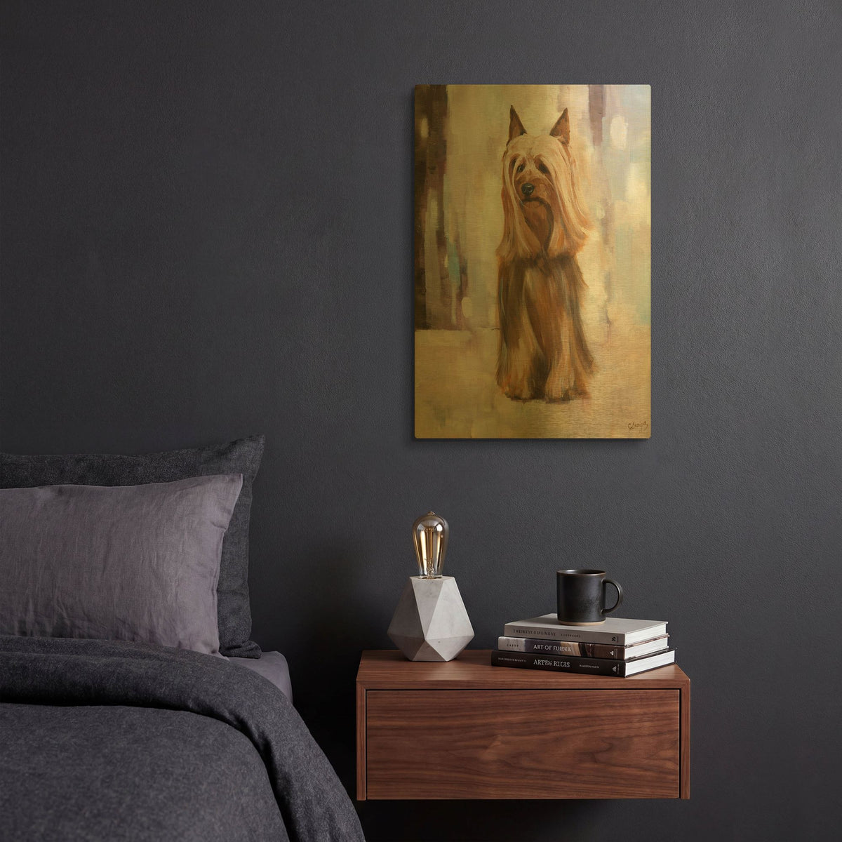 'Silky Terrier I' By Solveiga Gold Metal Wall Art