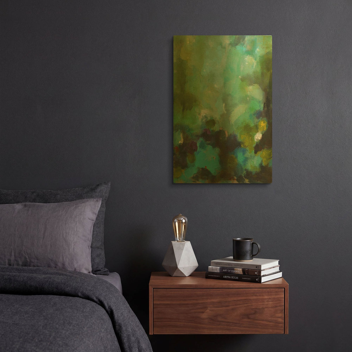 'Green II' By Solveiga Gold Metal Wall Art