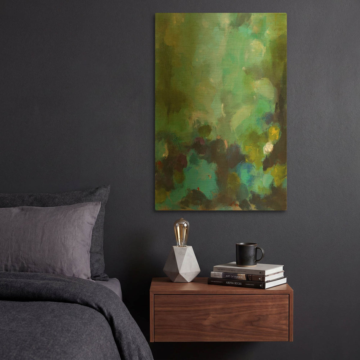 'Green II' By Solveiga Gold Metal Wall Art