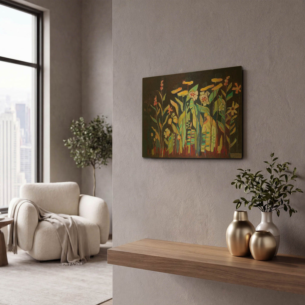 'Floral 1' By Staci Marie Swider Gold Metal Wall Art