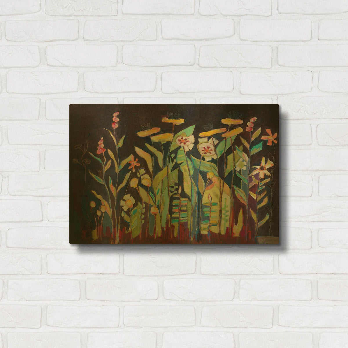 'Floral 1' By Staci Marie Swider Gold Metal Wall Art