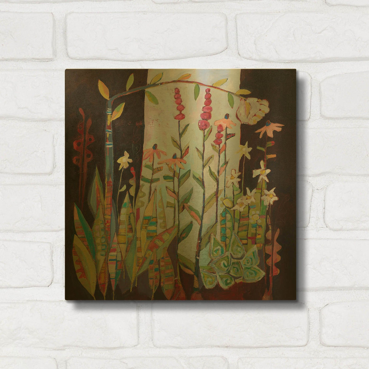 'Floral 4' By Staci Marie Swider Gold Metal Wall Art