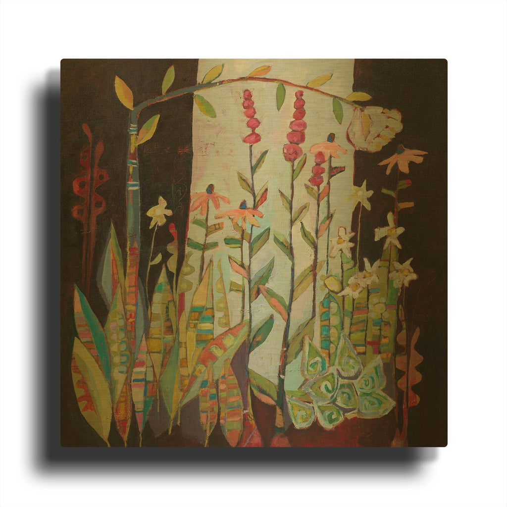 'Floral 4' By Staci Marie Swider Gold Metal Wall Art