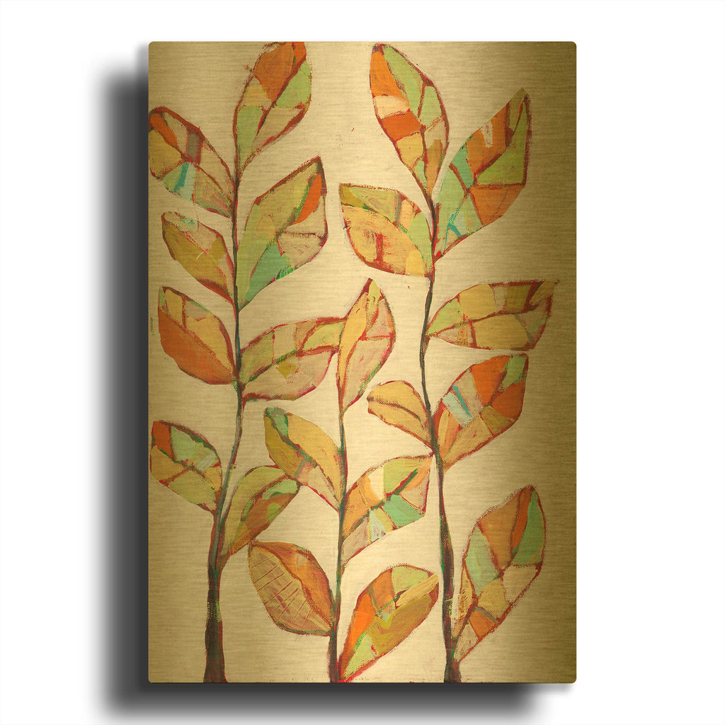 'Foliage 1' By Staci Marie Swider Gold Metal Wall Art