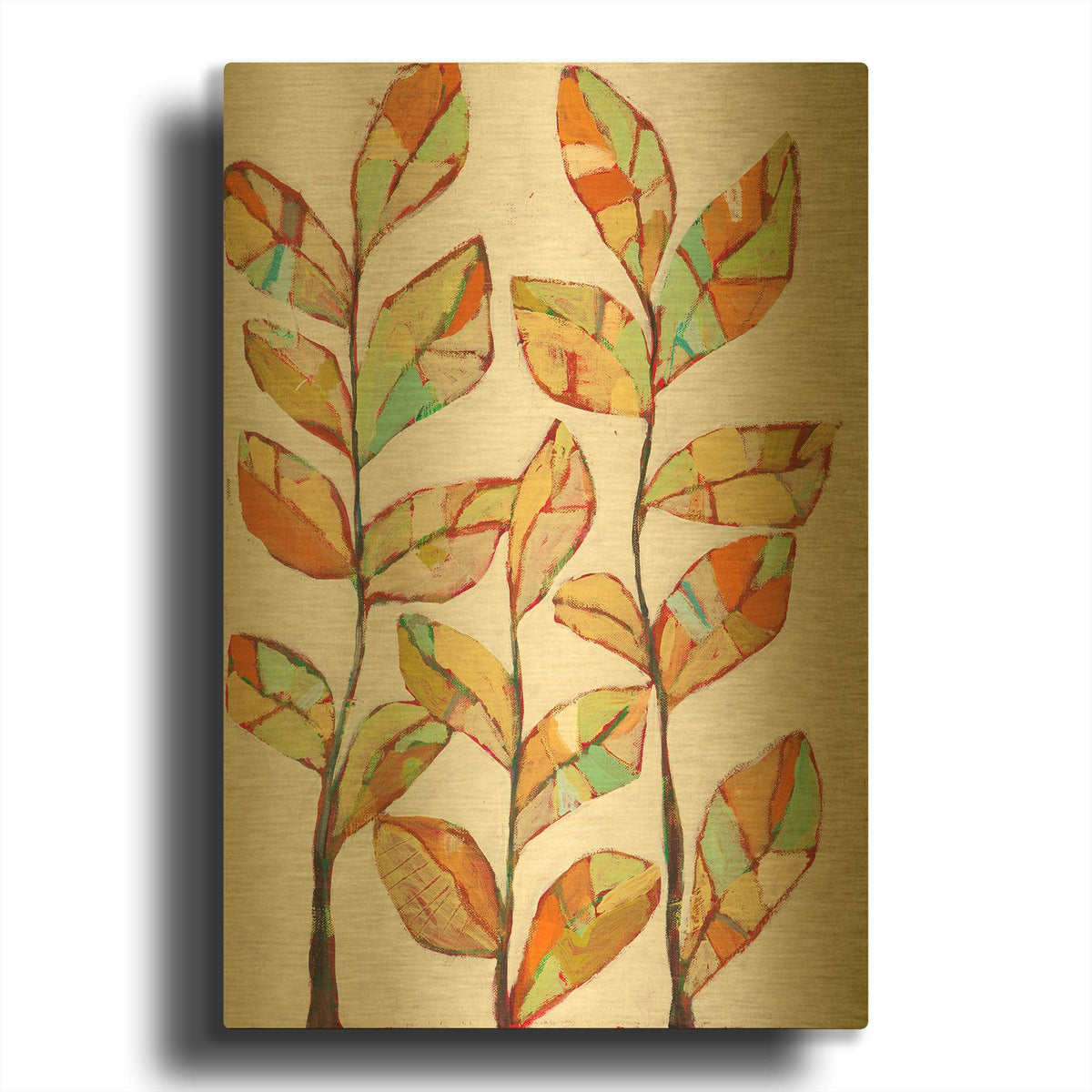 'Foliage 1' By Staci Marie Swider Gold Metal Wall Art