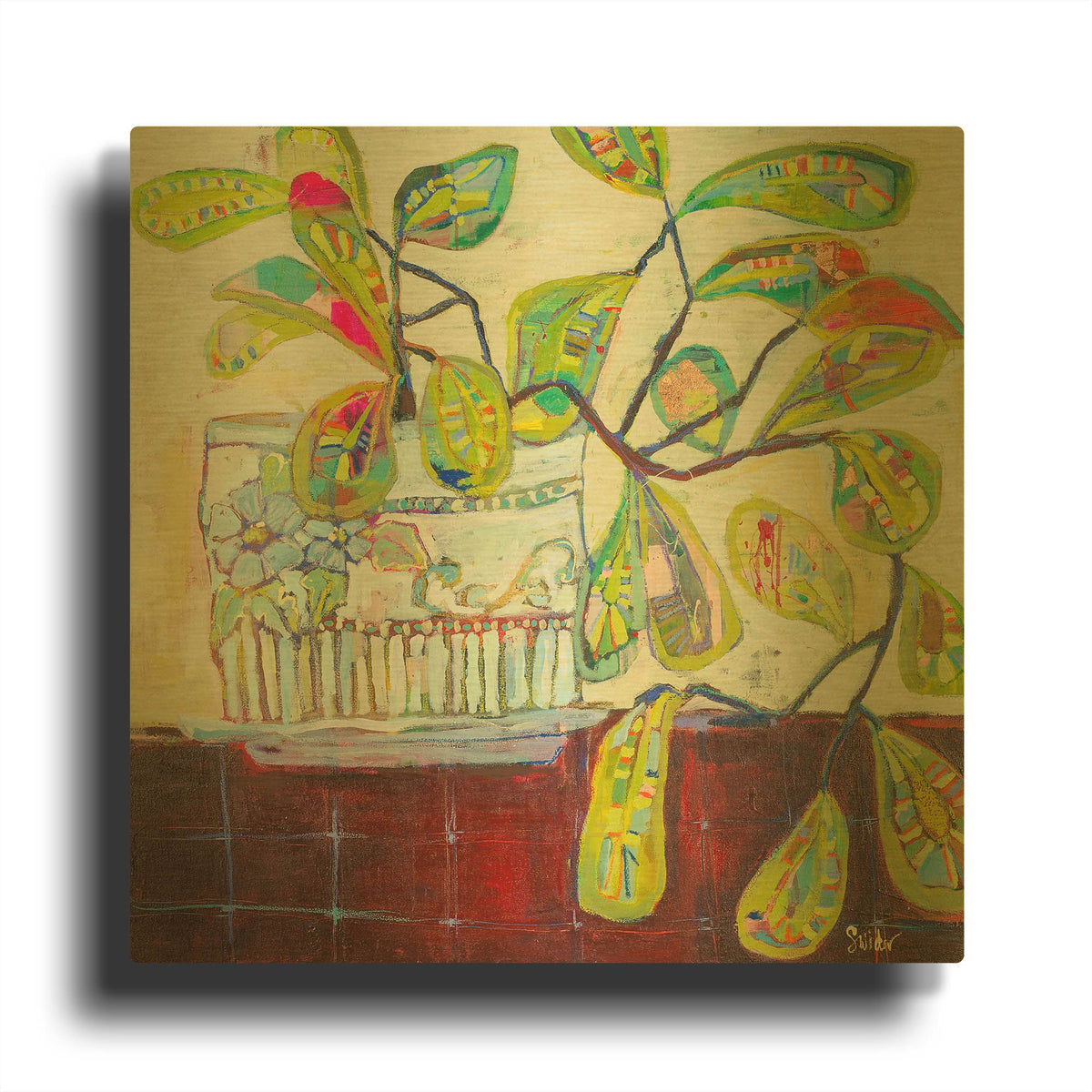'Kisses For Breakfast' By Staci Marie Swider Gold Metal Wall Art