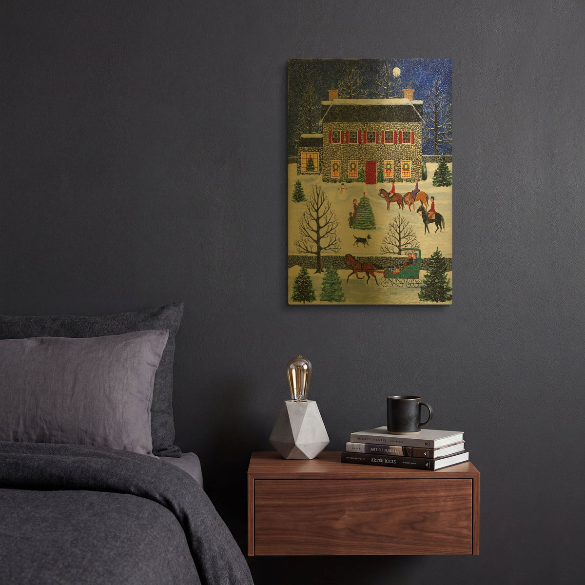 'Horseback Carolers' By Susan Henke Fine Art Gold Metal Wall Art