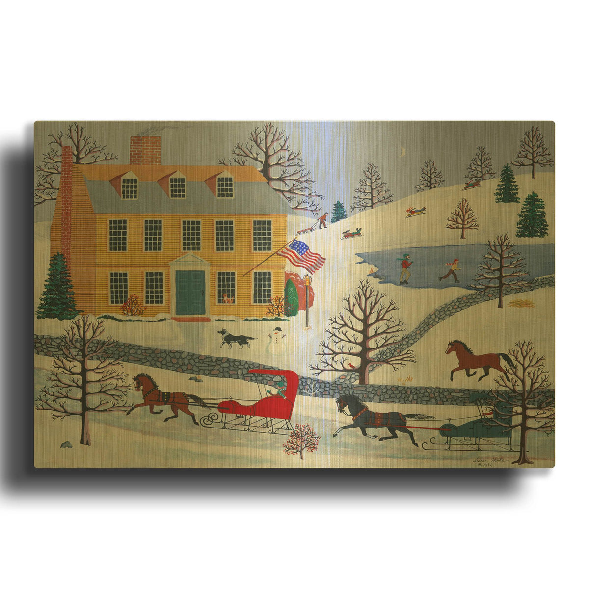 'Weekend Guests Arriving' By Susan Henke Fine Art Gold Metal Wall Art