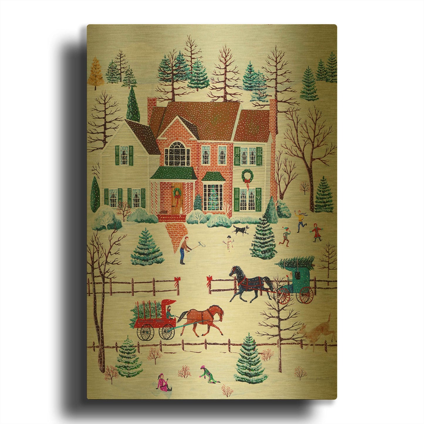 'Hemlock Hill' By Susan Henke Fine Art Gold Metal Wall Art
