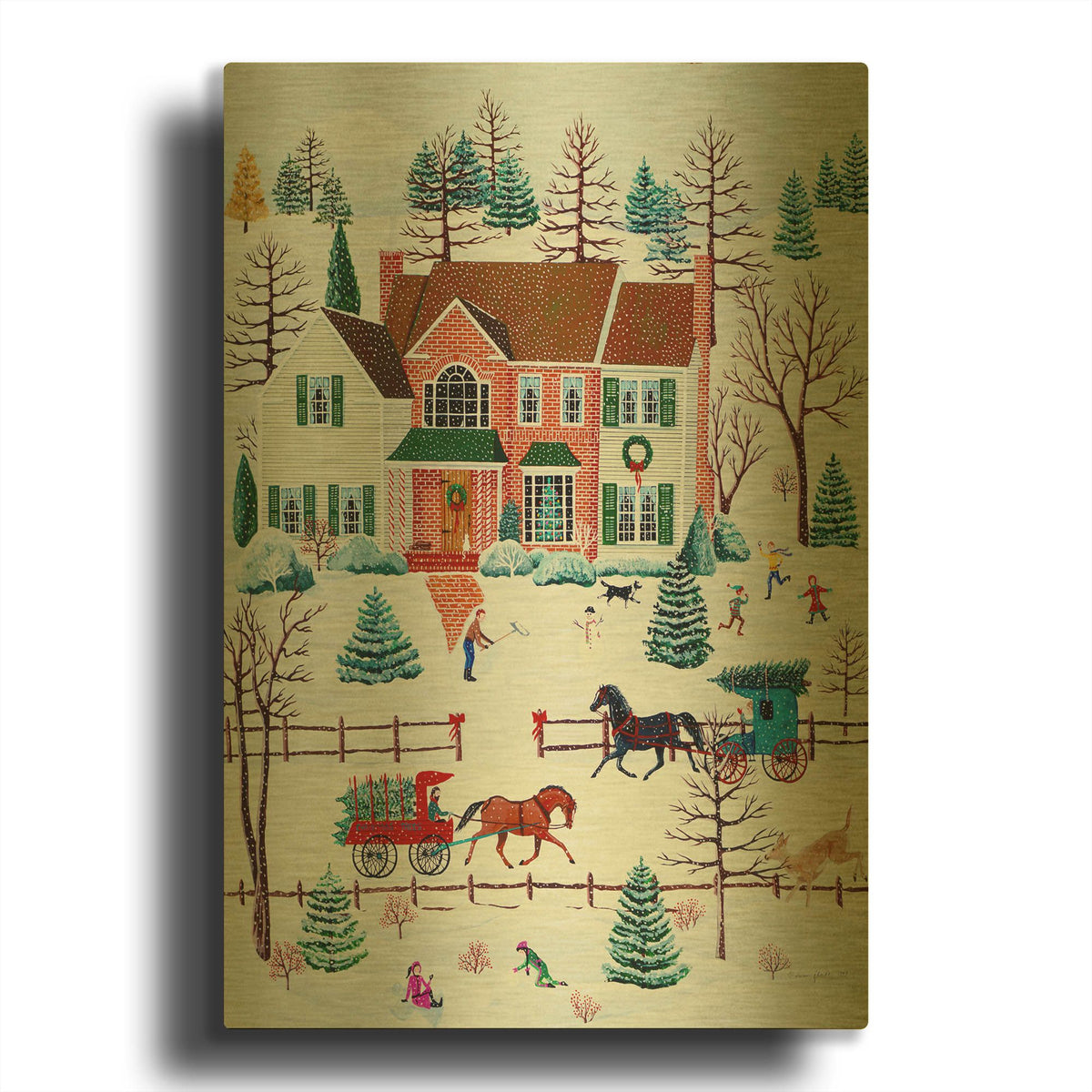 'Hemlock Hill' By Susan Henke Fine Art Gold Metal Wall Art
