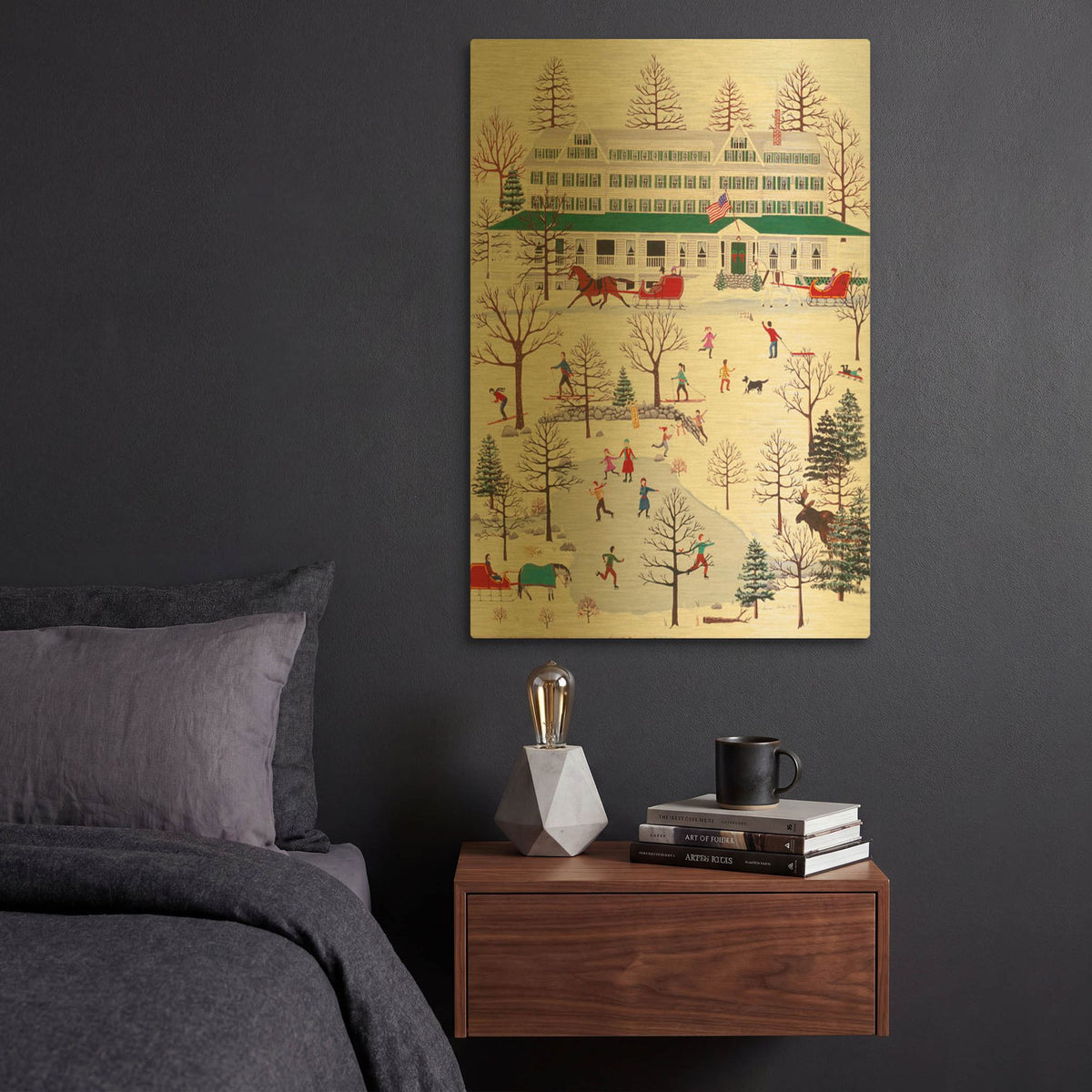 'Winter In Jackson New Hampshire' By Susan Henke Fine Art Gold Metal Wall Art