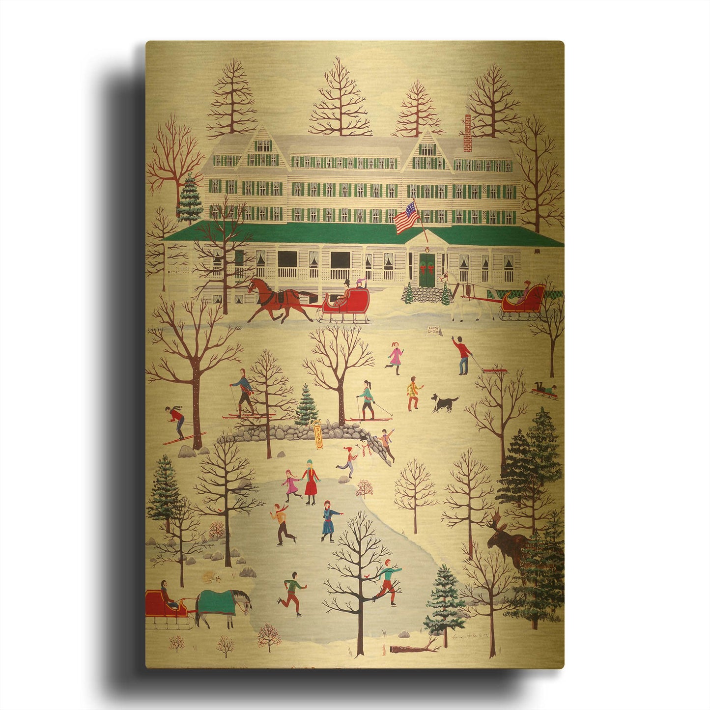'Winter In Jackson New Hampshire' By Susan Henke Fine Art Gold Metal Wall Art