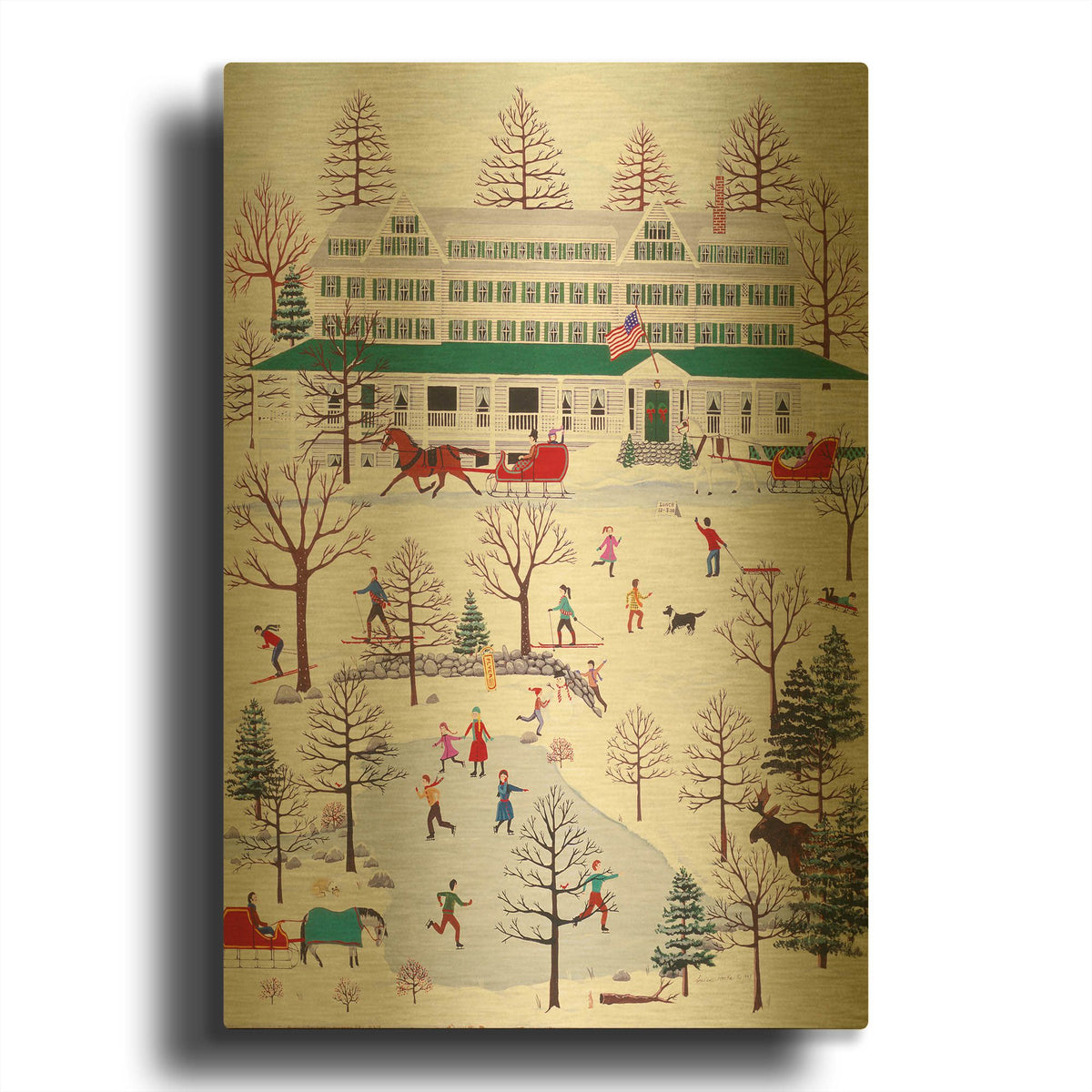 'Winter In Jackson New Hampshire' By Susan Henke Fine Art Gold Metal Wall Art