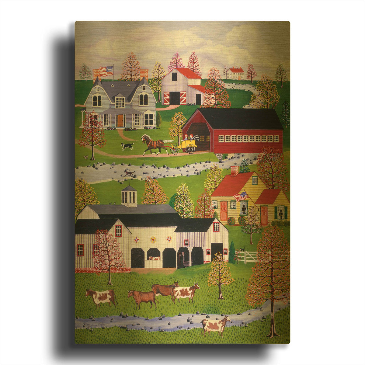 'Yellow Buggy Ride' By Susan Henke Fine Art Gold Metal Wall Art