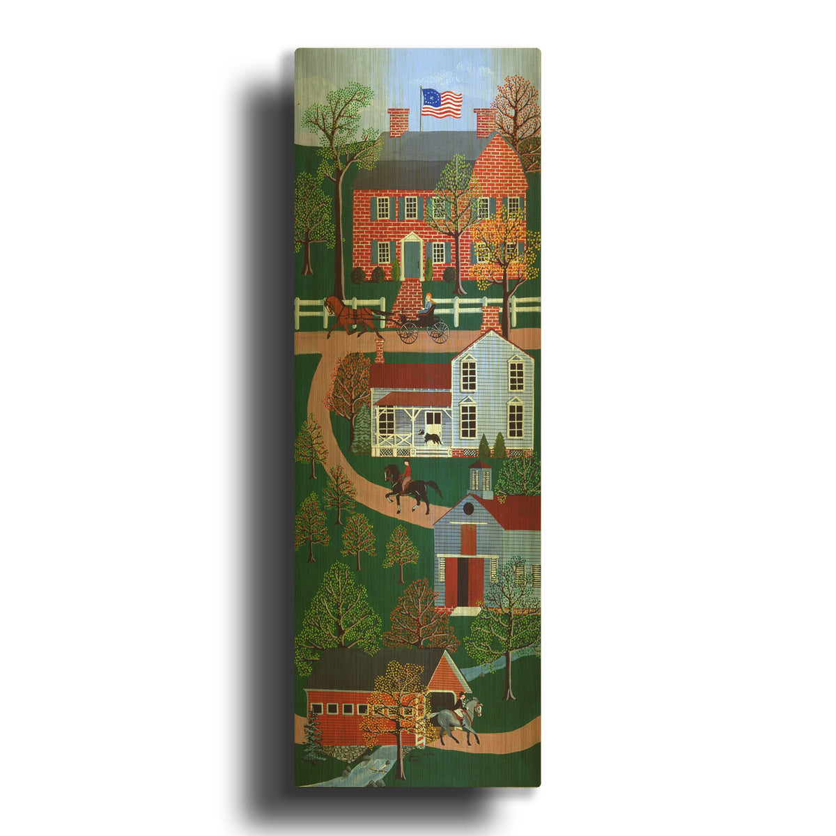 'Brick House Road' By Susan Henke Fine Art Gold Metal Wall Art