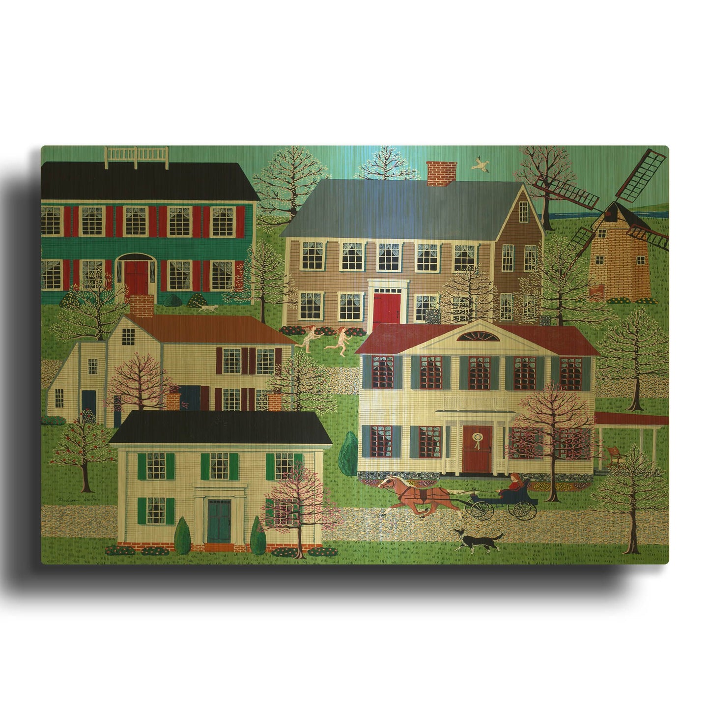 'Racing to Windmill Point' By Susan Henke Fine Art Gold Metal Wall Art