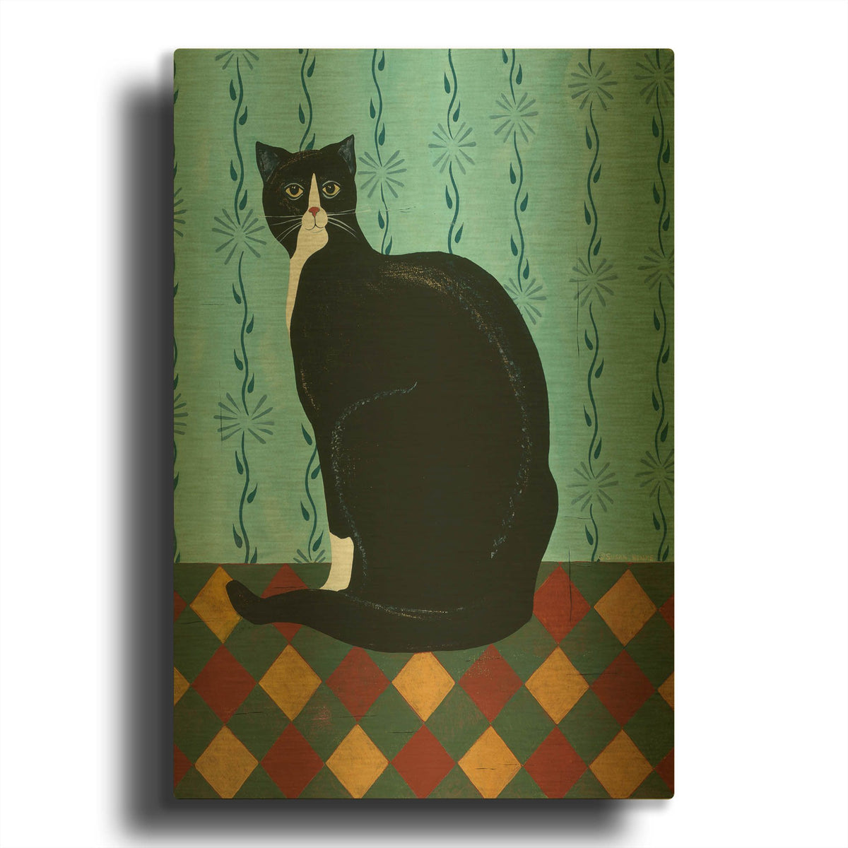 'Sleepy Housecat' By Susan Henke Fine Art Gold Metal Wall Art