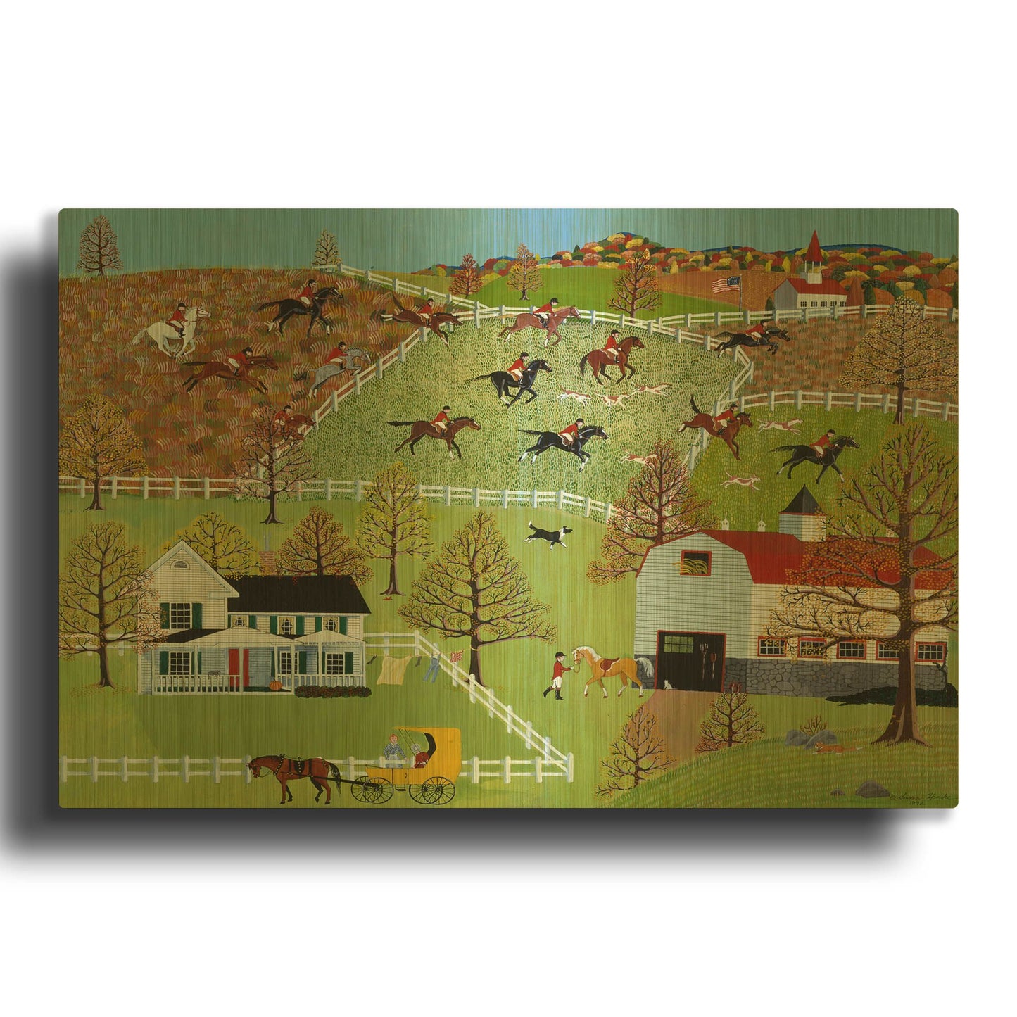 'Tally Ho' By Susan Henke Fine Art Gold Metal Wall Art