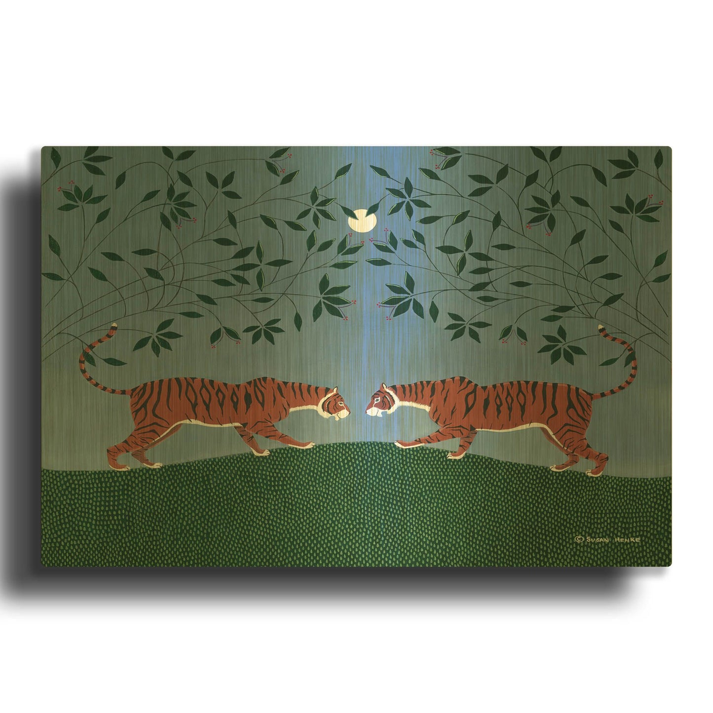 'Twilight Tigers' By Susan Henke Fine Art Gold Metal Wall Art