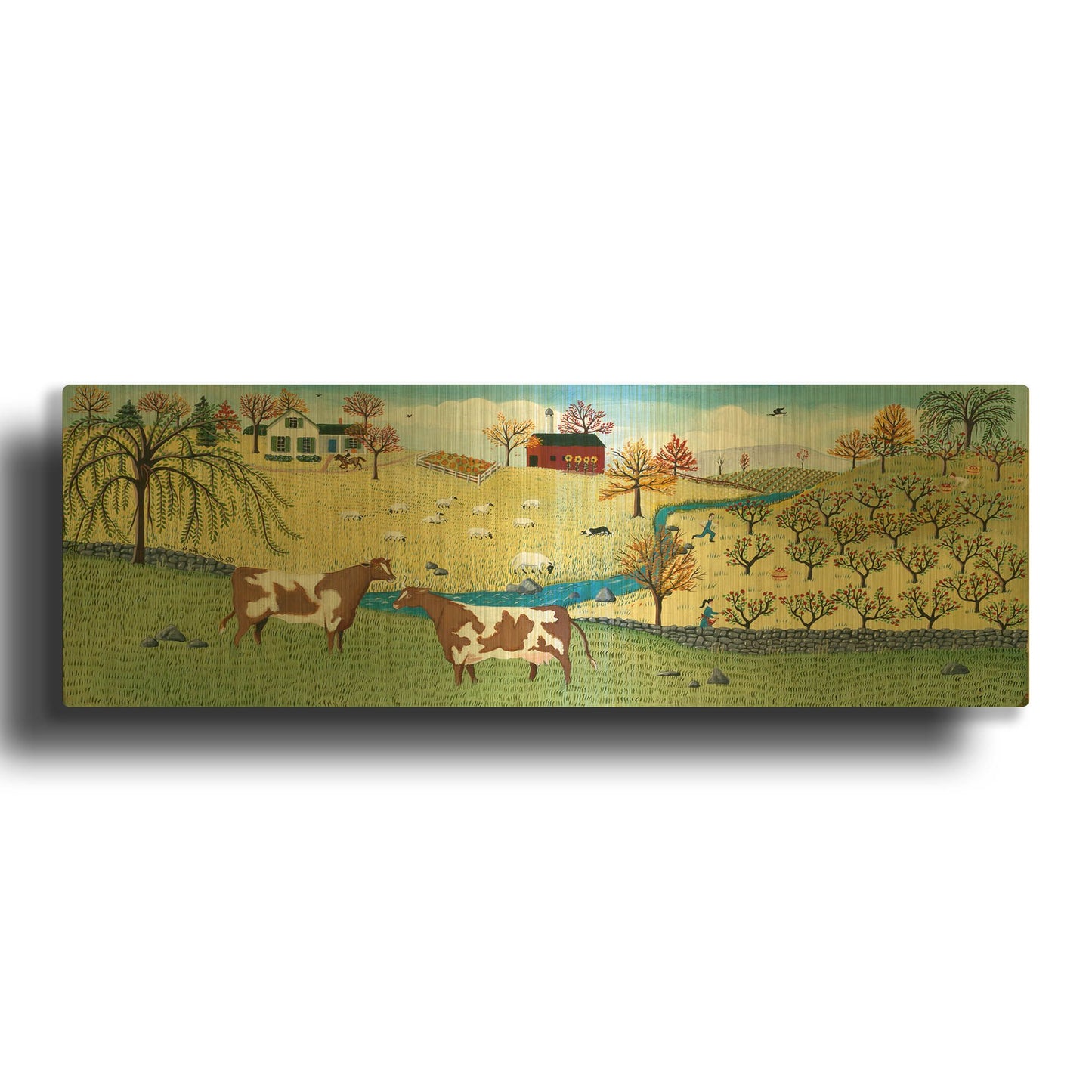 'Willow Tree Farm' By Susan Henke Fine Art Gold Metal Wall Art
