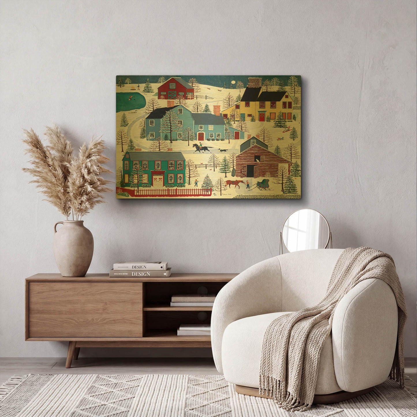 'Winter Evening Fun' By Susan Henke Fine Art Gold Metal Wall Art
