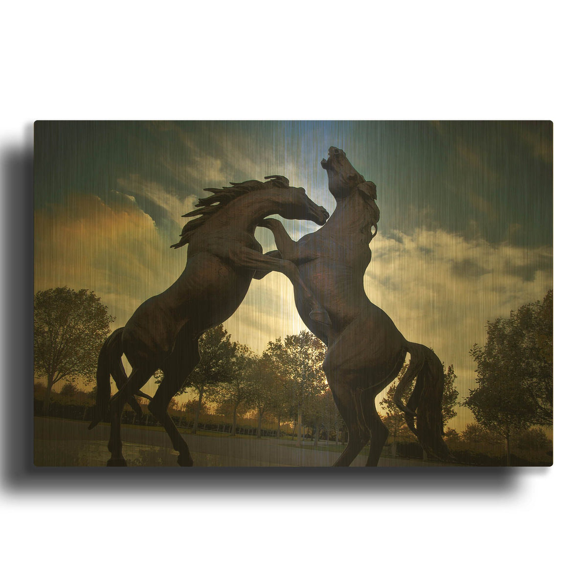 'Stallions' By SD Smart Gold Metal Wall Art