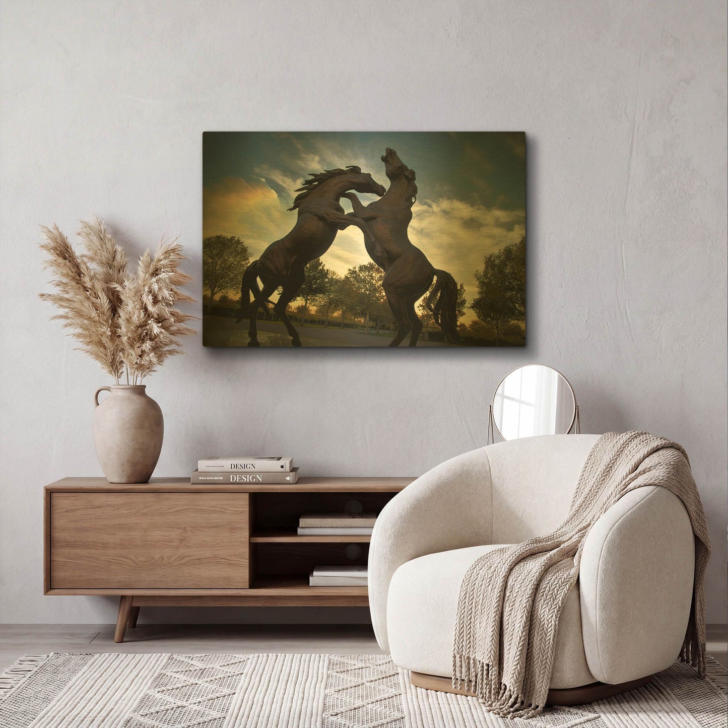 'Stallions' By SD Smart Gold Metal Wall Art