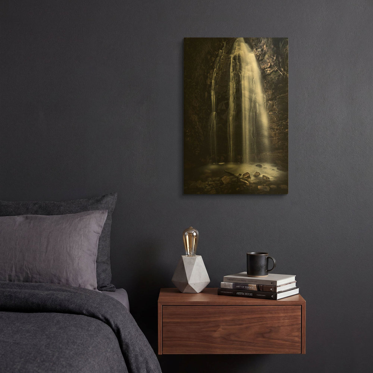'Waterfall Gully Second Falls' By SD Smart Gold Metal Wall Art