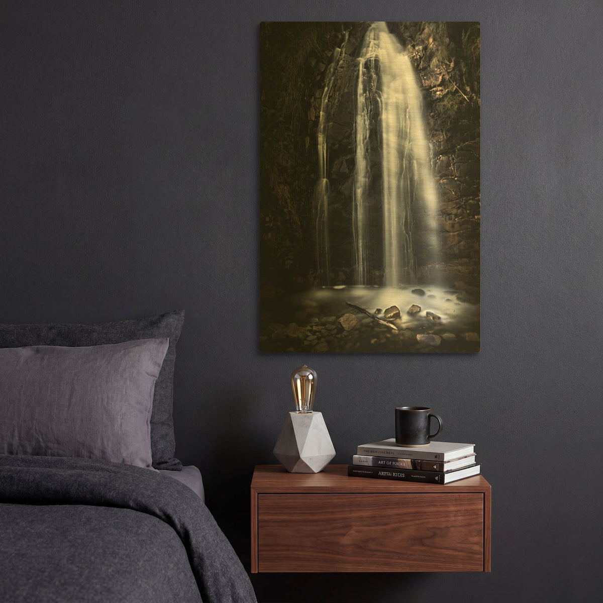 'Waterfall Gully Second Falls' By SD Smart Gold Metal Wall Art
