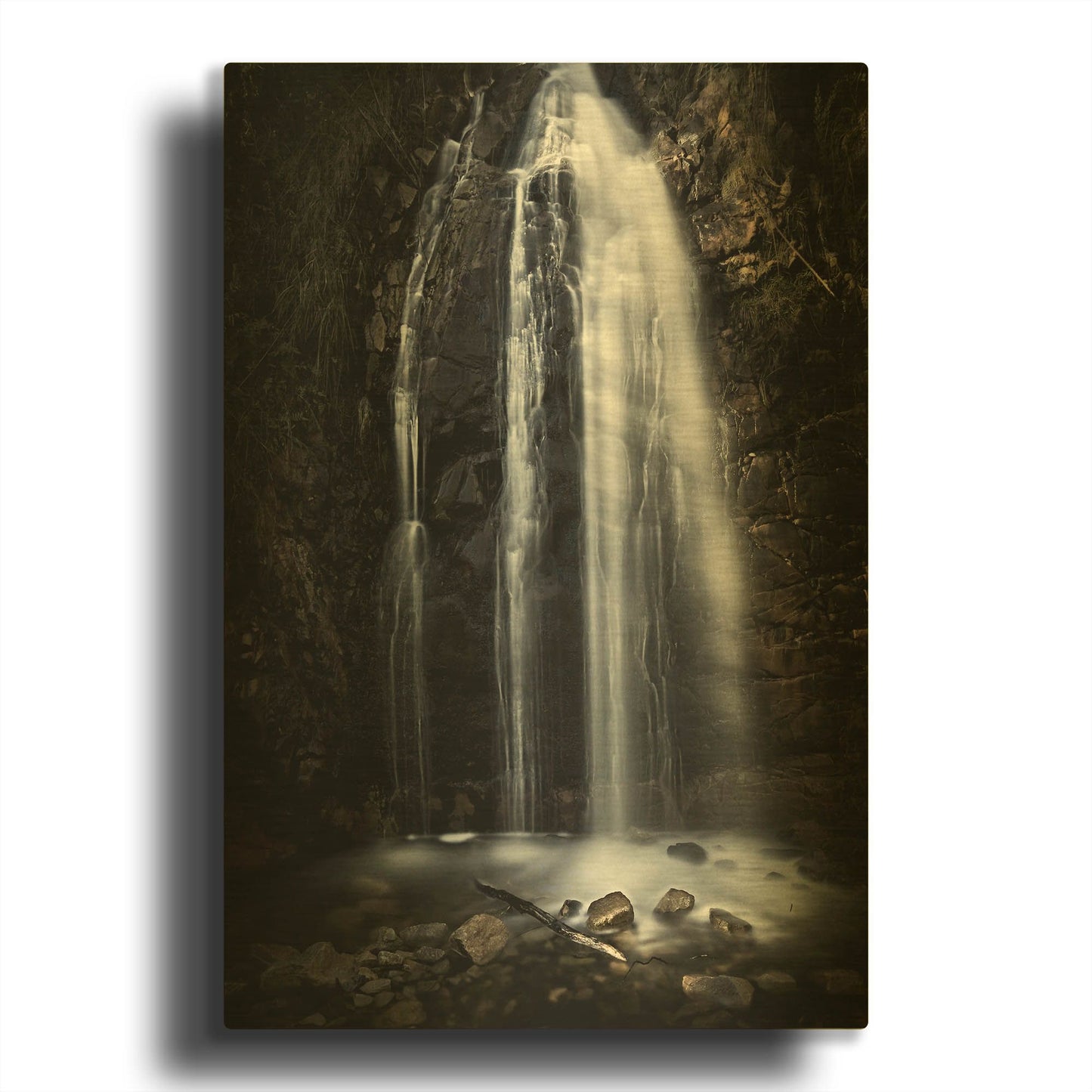 'Waterfall Gully Second Falls' By SD Smart Gold Metal Wall Art