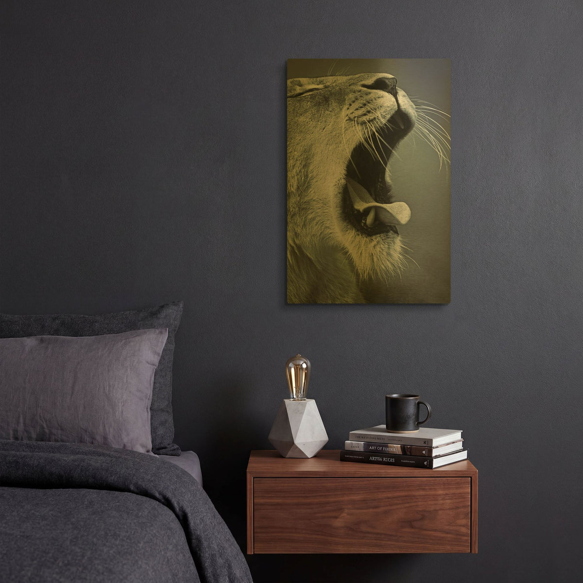 'Yawn' By SD Smart Gold Metal Wall Art